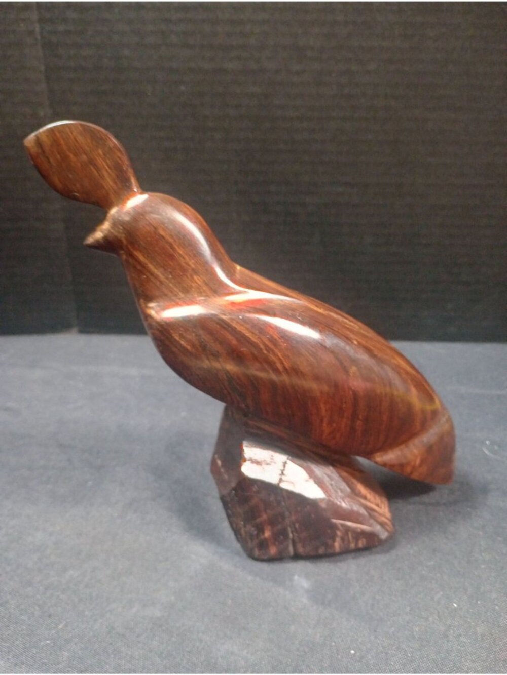 Vintage Retro Hand Carved Ironwood Quail MCM Tiki Folk Art Sculpture   8" Tall